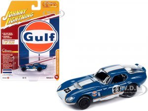 1965 Shelby Cobra Daytona Coupe #23 Dark Blue with White and Orange Stripes Gulf Oil Classic Gold Collection 2023 Release 2