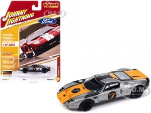 2005 Ford GT #7 Gunmetal Gray Metallic with Orange and Black Stripes Classic Gold Collection 2023 Release 2