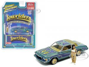 1978 Chevrolet Monte Carlo Lowrider Blue Metallic with Graphics and Gold Metallic Interior with