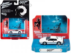 1976 Lotus Esprit S1 White with Collectible Tin Display 007 (James Bond) The Spy Who Loved Me (1977) Movie (10th in the James Bond Series)