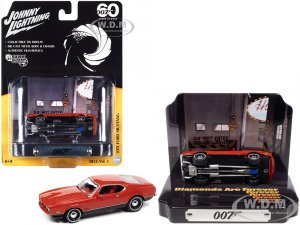 1971 Ford Mustang Mach 1 Red with Collectible Tin Display 007 (James Bond) Diamonds Are Forever (1971) Movie 60 Years Of Bond