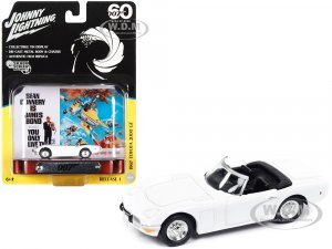 1967 Toyota 2000 GT Convertible RHD (Right Hand Drive) White 007 (James Bond) You Only Live Twice (1967) Movie with Collectible Tin Display Silver Screen Machines Series