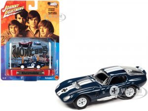 Shelby Cobra Daytona Klutzmobile Blue Metallic with White Stripes The Monkees with Collectible Tin Display Silver Screen Machines Series