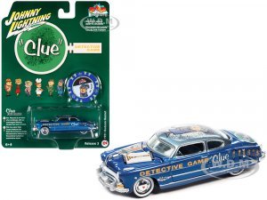 1951 Hudson Hornet Blue Metallic Vintage Clue Mrs. Peacock with Poker Chip Collectors Token Pop Culture 2022 Release 3