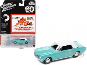1965 Ford Mustang Light Blue with White Top James Bond 007 Thunderball (1965) Movie Pop Culture 2022 Release 3