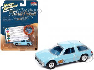 1976 AMC Pacer Light Blue with Flames with Poker Chip and Game Card Trivial Pursuit Pop Culture 2023 Release 1