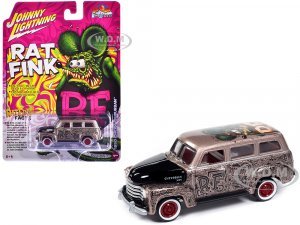 1950 Chevrolet 3100 Suburban Bronze Metallic with Black Hood Rat Fink Pop Culture 2024 Release 1