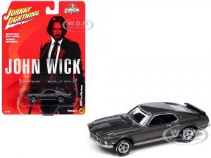 1969 Ford Mustang Mach I Gray Metallic with Black Stripes John Wick (2014) Movie Pop Culture 2024 Release 2
