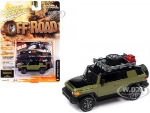 2007 Toyota FJ Cruiser Furlough the Four-High Olive Green with Black Hood and Top and Roof Rack Off Road