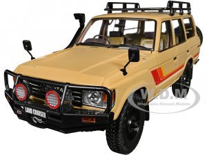 Toyota Land Cruiser 60 RHD (Right Hand Drive) Beige with Stripes and Roof Rack with Accessories
