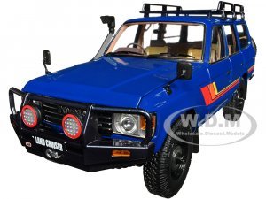 Toyota Land Cruiser 60 RHD (Right Hand Drive) Blue with Stripes and Roof Rack with Accessories