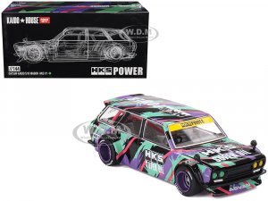 Datsun 510 Wagon RHD (Right Hand Drive) HKS V1 Black with Graphics (Designed by Jun Imai) Kaido House Special