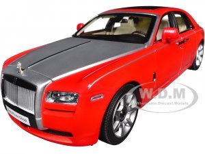 Rolls-Royce Ghost Red with Silver Metallic Hood