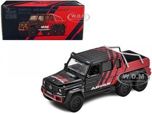 Mercedes-Benz G63 AMG 6×6 Pickup Truck Black and Red Advan Livery
