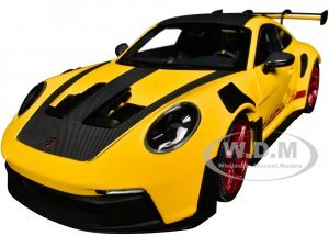 2024 Porsche 911 (992) GT3 RS Weissach Package Yellow with Carbon Top and Hood Stripes