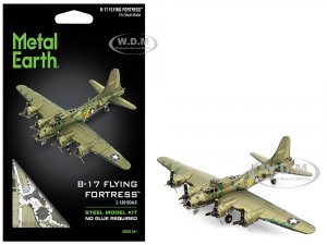 Model Kit Boeing B-17 Flying Fortress Bomber Aircraft World War II United States Army Air Forces (Challenging Difficulty) Steel Model by Metal Earth