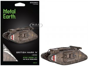 Model Kit British Mark IV Tank (Moderate Difficulty) Steel Model by Metal Earth