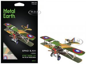 Model Kit SPAD S.XIII Fighter Aircraft World War I French Air Force (Moderate Difficulty) Steel Model by Metal Earth
