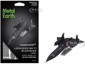 Model Kit Lockheed SR-71 Blackbird Aircraft United States Air Force (Moderate Difficulty) Steel Model by Metal Earth