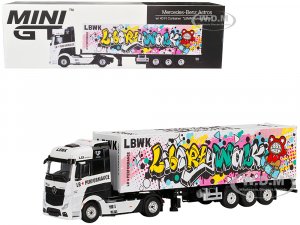 Mercedes Benz Actros with 40 Container LBWK Kuma Graffiti White with Graphics