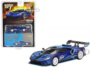 Ford GT MK II Blue with Light Blue Graphics Ford Performance
