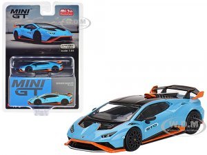 Lamborghini Huracan STO Blu Laufey Blue with Black Top and Orange Accents