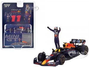 Red Bull Racing RB18 #11 Sergio Perez Oracle Winner Monaco GP (2022) with Driver Figure