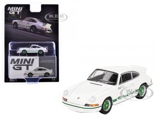 Porsche 911 Carrera RS 2.7 Grand Prix White with Green Stripes and Wheels