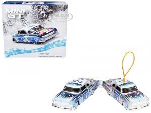 1954 Lincoln Capri Christmas Hot Rod 2024 Edition by Tim Sadchikov #24 Blue Metallic with Christmas Graphics and Lincoln Capri Tree Ornament