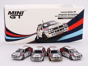Lancia Delta HF Integrale Evoluzione 1992 Rally MonteCarlo Martini Racing 4 Cars Set