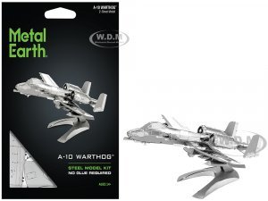 Model Kit Fairchild Republic A-10 Thunderbolt II Warthog Attack Aircraft (Moderate Difficulty) Steel Model by Metal Earth