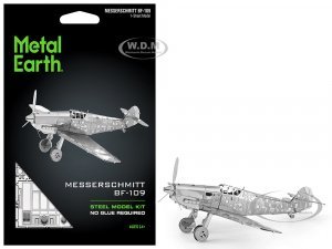 Model Kit Messerschmitt BF-109 Fighter Aircraft German Luftwaffe (Moderate Difficulty) Steel Model by Metal Earth