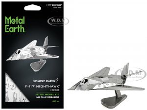 Model Kit Lockheed Martin F-117 Nighthawk Stealth Aircraft United States Air Force (Moderate Difficulty) Steel Model by Metal Earth
