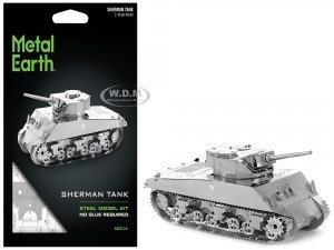 Model Kit American Sherman Tank (Moderate Difficulty) Steel Model by Metal Earth