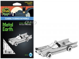 Model Kit 1966 Classic TV Series Batmobile Batman (1966) TV Series (Challenging Difficulty) Steel Model by Metal Earth