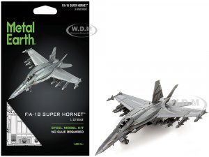 Model Kit Boeing F/A-18 Super Hornet Fighter Aircraft United States Navy (Moderate Difficulty) Steel Model by Metal Earth