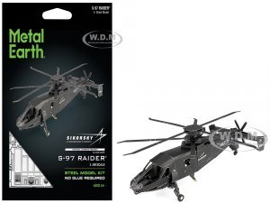 Model Kit Sikorsky S-97 Raider Attack Helicopter United States Army (Challenging Difficulty) Steel Model by Metal Earth