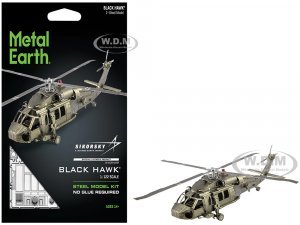 Model Kit Sikorsky Black Hawk Helicopter United States Army (Moderate Difficulty) Steel Model by Metal Earth