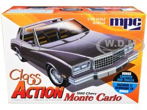 1980 Chevrolet Monte Carlo Class Action with Motorcycle and Trailer (Skill 2) 1 25 Scale