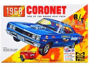 1968 Dodge Coronet Hardtop with Trailer Scale Model by MPC
