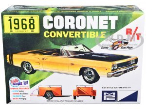 1968 Dodge Coronet R/T Convertible with Haul-Away Trailer 1/25 Scale Model by MPC