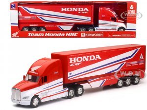 Kenworth Semi-Truck Red and White Team Honda HRC