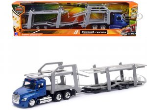 Freightliner Cascadia Auto Transporter Blue Metallic Long Haul Trucker Series