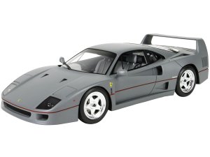 Ferrari F40 Sultan of Brunei Gun Metal Gray with Red Stripes with DISPLAY CASE
