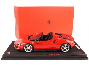 Ferrari 296 GTS Rosso Corsa Red with DISPLAY CASE