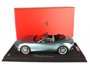 Ferrari Roma Spider (Open Roof) Celeste Tevere Blue Metallic with DISPLAY CASE