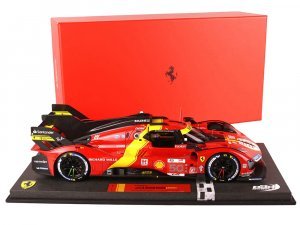Ferrari 499P Hypercar #50 Antonio Fuoco - Miguel Molina - Nicklas Nielsen Ferrari AF Corse 24 Hours of Le Mans (2023) with DISPLAY CASE