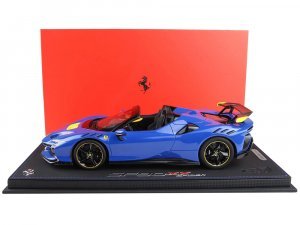 Ferrari SF90 XX Spider Dino Azzurro Blue with DISPLAY CASE
