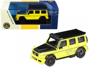Mercedes AMG G63 Liberty Walk Wagon Bright Yellow with Black Hood and Top