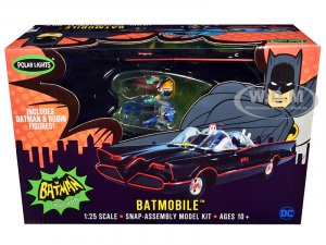 1966 Batmobile with Batman and Robin Figurines Batman (1966-1968) Classic TV Series 1/25 Scale Model by Polar Lights